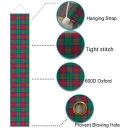 ScotsTee Shop Scottish Cranstoun Dress Modern Tartan Front Porch Sign Set, Hanging Banner Set