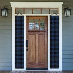 ScotsTee Shop Scottish Clergy Green lines 2 Tartan Front Porch Sign Set, Hanging Banner Set