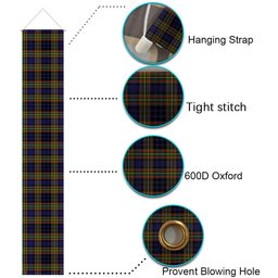 ScotsTee Shop Scottish Clelland Modern Tartan Front Porch Sign Set, Hanging Banner Set