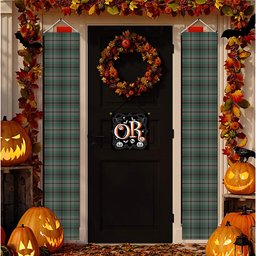ScotsTee Shop Scottish Craig Tartan Front Porch Sign Set, Hanging Banner Set
