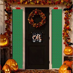 ScotsTee Shop Scottish Currie Tartan Front Porch Sign Set, Hanging Banner Set