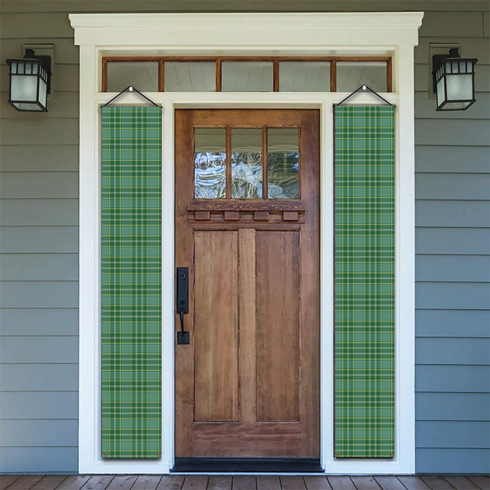 ScotsTee Shop Scottish Currie Modern Tartan Front Porch Sign Set, Hanging Banner Set