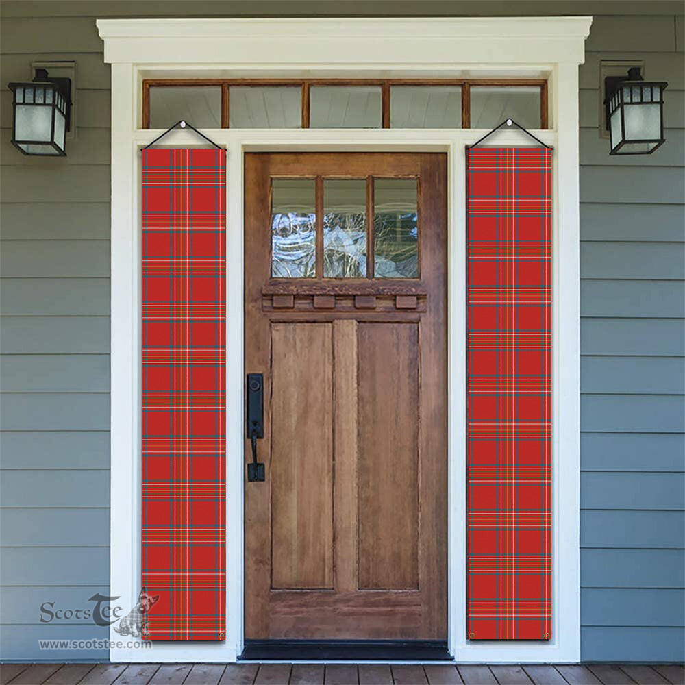 ScotsTee Shop Scottish Burnett of Leys Ancient Tartan Front Porch Sign Set, Hanging Banner Set