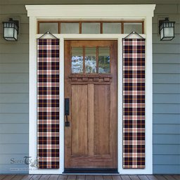 ScotsTee Shop Scottish Cameron of Erracht Dress Modern Tartan Front Porch Sign Set, Hanging Banner Set
