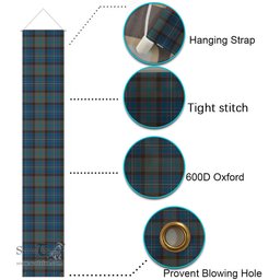 ScotsTee Shop Scottish Cochrane Hunting Modern Tartan Front Porch Sign Set, Hanging Banner Set