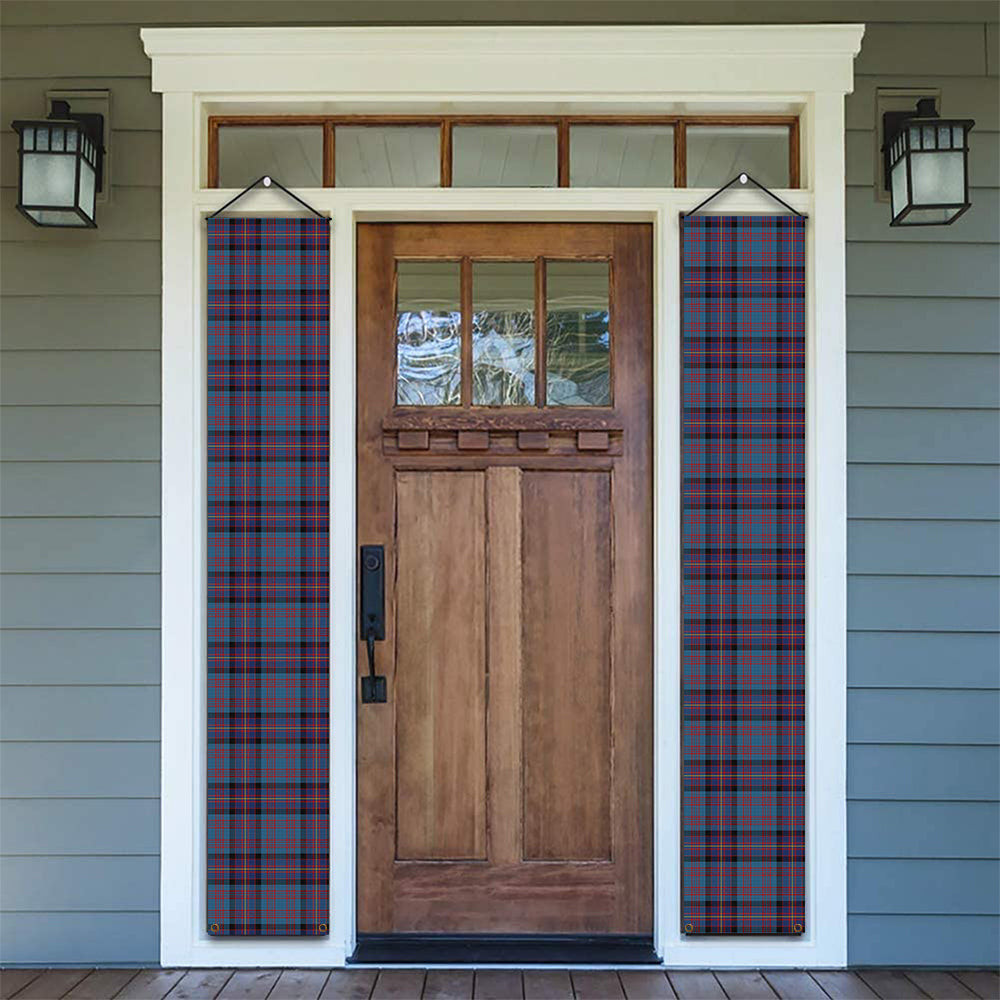 ScotsTee Shop Scottish Cochrane Azure Tartan Front Porch Sign Set, Hanging Banner Set