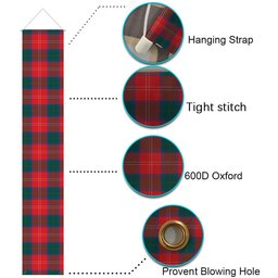 ScotsTee Shop Scottish Chisholm Modern Tartan Front Porch Sign Set, Hanging Banner Set