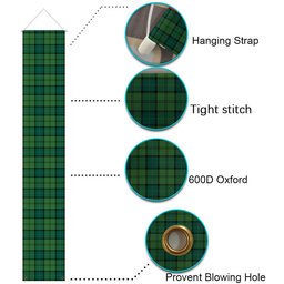 ScotsTee Shop Scottish Dunbar Hunting Modern Tartan Front Porch Sign Set, Hanging Banner Set