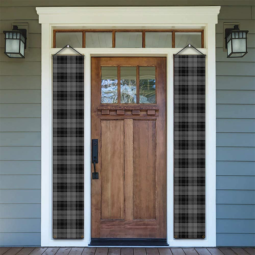 ScotsTee Shop Scottish Douglas Grey Vestiarium Scoticum Tartan Front Porch Sign Set, Hanging Banner Set