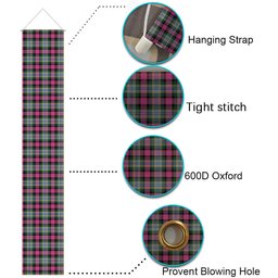 ScotsTee Shop Scottish Dundee Pink Variation Modern Clan Tartan Front Porch Sign Set, Hanging Banner Set