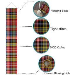 ScotsTee Shop Scottish Drummond of Strathallan Modern Tartan Front Porch Sign Set, Hanging Banner Set