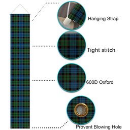ScotsTee Shop Scottish Fletcher 2 Tartan Front Porch Sign Set, Hanging Banner Set