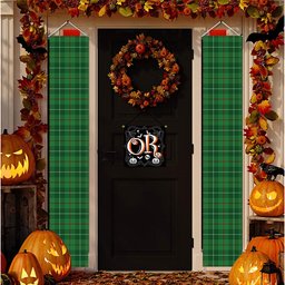 ScotsTee Shop Scottish Galloway Tartan Front Porch Sign Set, Hanging Banner Set