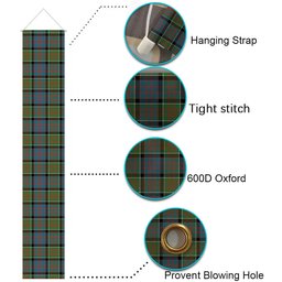 ScotsTee Shop Scottish Donald of Clan Ranald Ancient Tartan Front Porch Sign Set, Hanging Banner Set