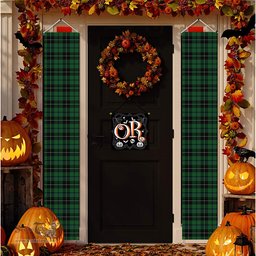 ScotsTee Shop Scottish Douglas alternative threadcount Tartan Front Porch Sign Set, Hanging Banner Set