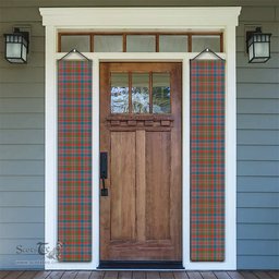 ScotsTee Shop Scottish Donald of Boisdale Ancient Tartan Front Porch Sign Set, Hanging Banner Set