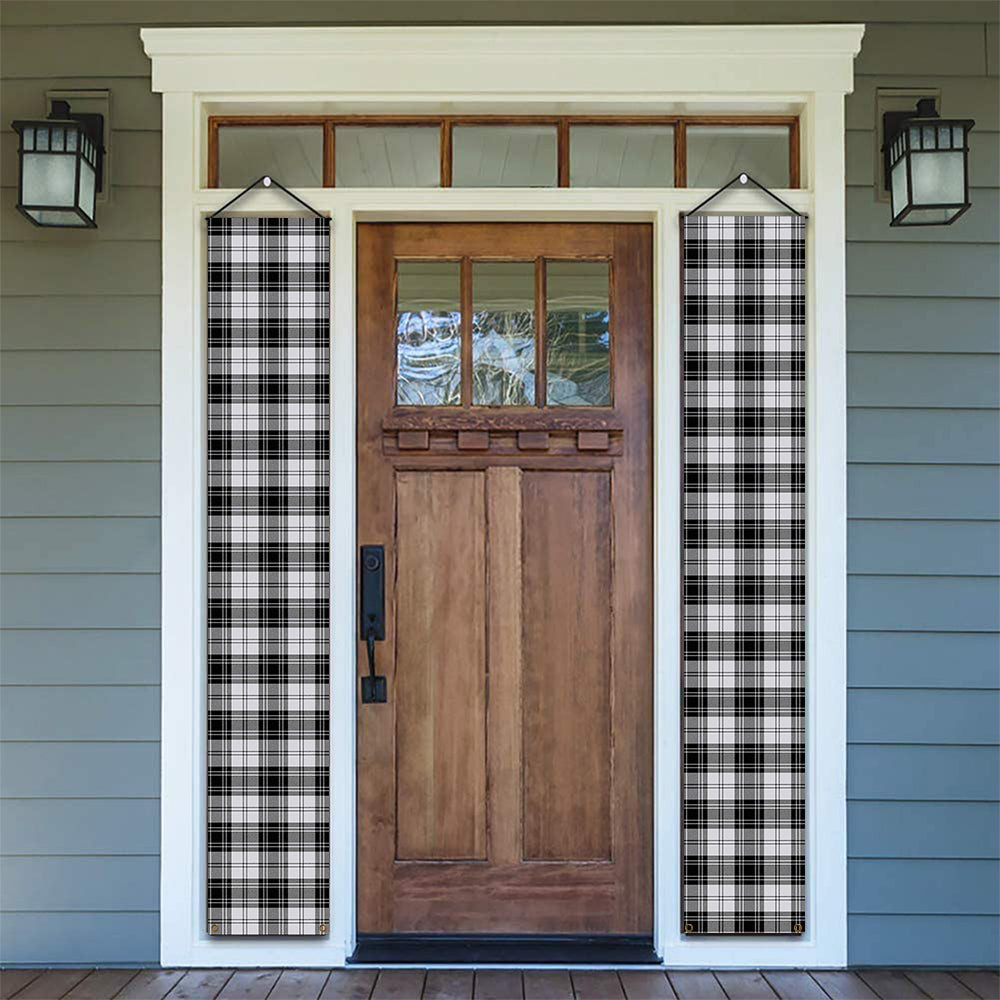 ScotsTee Shop Scottish Douglas Grey Ancient Tartan Front Porch Sign Set, Hanging Banner Set