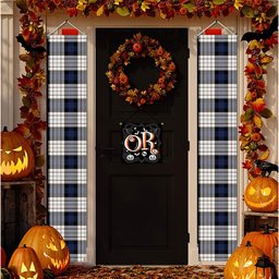 ScotsTee Shop Scottish Fergusson Dress Tartan Front Porch Sign Set, Hanging Banner Set