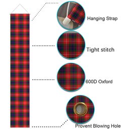 ScotsTee Shop Scottish Fraser Lovat Modern Tartan Front Porch Sign Set, Hanging Banner Set