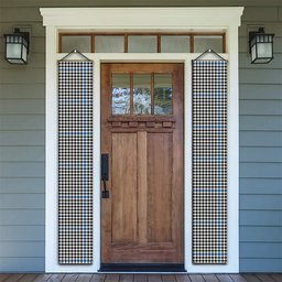 ScotsTee Shop Scottish Gladstone Ancient Tartan Front Porch Sign Set, Hanging Banner Set