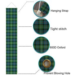 ScotsTee Shop Scottish Davidson of Tulloch Ancient Tartan Front Porch Sign Set, Hanging Banner Set