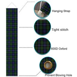 ScotsTee Shop Scottish Donnachaidh Robertson Tartan Front Porch Sign Set, Hanging Banner Set