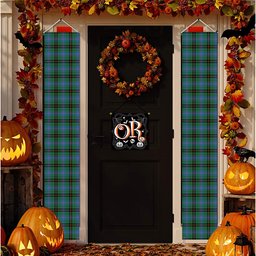 ScotsTee Shop Scottish Davidson Ancient Tartan Front Porch Sign Set, Hanging Banner Set