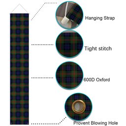 ScotsTee Shop Scottish Dundas Modern 02 Tartan Front Porch Sign Set, Hanging Banner Set