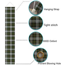 ScotsTee Shop Scottish Gillies Dress Green Tartan Front Porch Sign Set, Hanging Banner Set