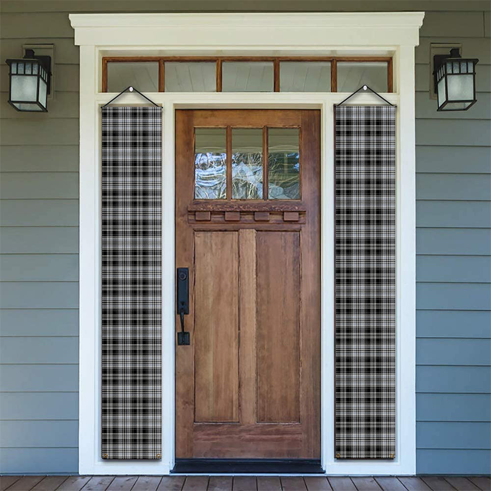 ScotsTee Shop Scottish Drummond Grey Ancient Tartan Front Porch Sign Set, Hanging Banner Set