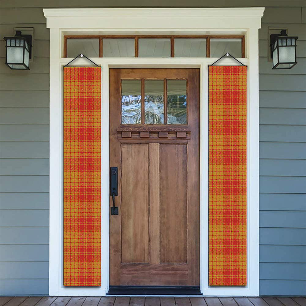 ScotsTee Shop Scottish MacMillan Dress Ancient Tartan Front Porch Sign Set, Hanging Banner Set