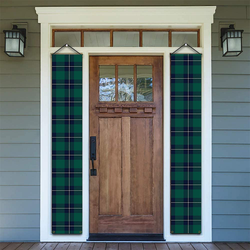 ScotsTee Shop Scottish Irvine Modern Tartan Front Porch Sign Set, Hanging Banner Set
