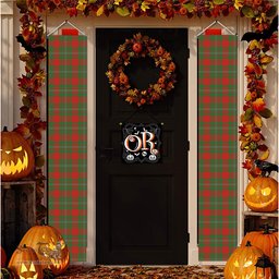 ScotsTee Shop Scottish Strange Ancient Tartan Front Porch Sign Set, Hanging Banner Set