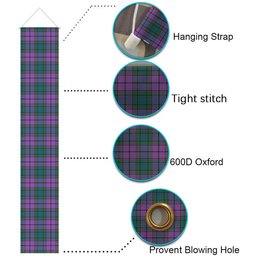 ScotsTee Shop Scottish Wardlaw Ancient Tartan Front Porch Sign Set, Hanging Banner Set