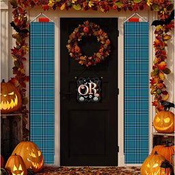 ScotsTee Shop Scottish Kelly Dress Modern Tartan Front Porch Sign Set, Hanging Banner Set