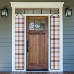ScotsTee Shop Scottish Young Christina Modern Tartan Front Porch Sign Set, Hanging Banner Set