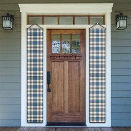 ScotsTee Shop Scottish Hannay Ancient Tartan Front Porch Sign Set, Hanging Banner Set