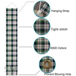 ScotsTee Shop Scottish MacNachten Dress Modern Tartan Front Porch Sign Set, Hanging Banner Set