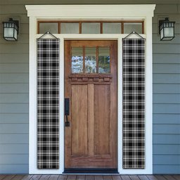 ScotsTee Shop Scottish Menzies 1938 Tartan Front Porch Sign Set, Hanging Banner Set