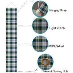 ScotsTee Shop Scottish MacNaughton Dress Ancient Tartan Front Porch Sign Set, Hanging Banner Set
