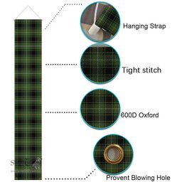 ScotsTee Shop Scottish McIvor Hunting Tartan Front Porch Sign Set, Hanging Banner Set