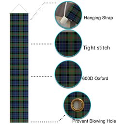 ScotsTee Shop Scottish Paterson Modern Tartan Front Porch Sign Set, Hanging Banner Set
