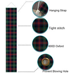 ScotsTee Shop Scottish MacLennan Modern Tartan Front Porch Sign Set, Hanging Banner Set
