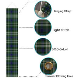 ScotsTee Shop Scottish Swinton Tartan Front Porch Sign Set, Hanging Banner Set