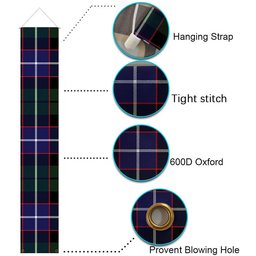 ScotsTee Shop Scottish Russell SC Tartan Front Porch Sign Set, Hanging Banner Set