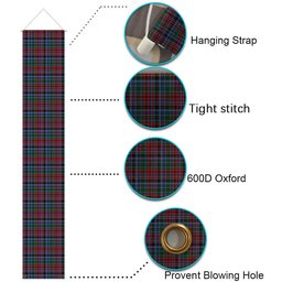 ScotsTee Shop Scottish Gordon Red Tartan Front Porch Sign Set, Hanging Banner Set