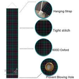 ScotsTee Shop Scottish Hunter of Peebleshire Modern Tartan Front Porch Sign Set, Hanging Banner Set