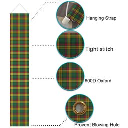 ScotsTee Shop Scottish McMillan Old Ancient Tartan Front Porch Sign Set, Hanging Banner Set
