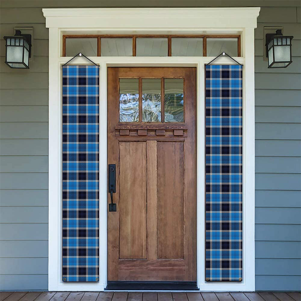 ScotsTee Shop Scottish Strathclyde Tartan Front Porch Sign Set, Hanging Banner Set