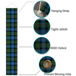 ScotsTee Shop Scottish Young Melvina Ancient Tartan Front Porch Sign Set, Hanging Banner Set